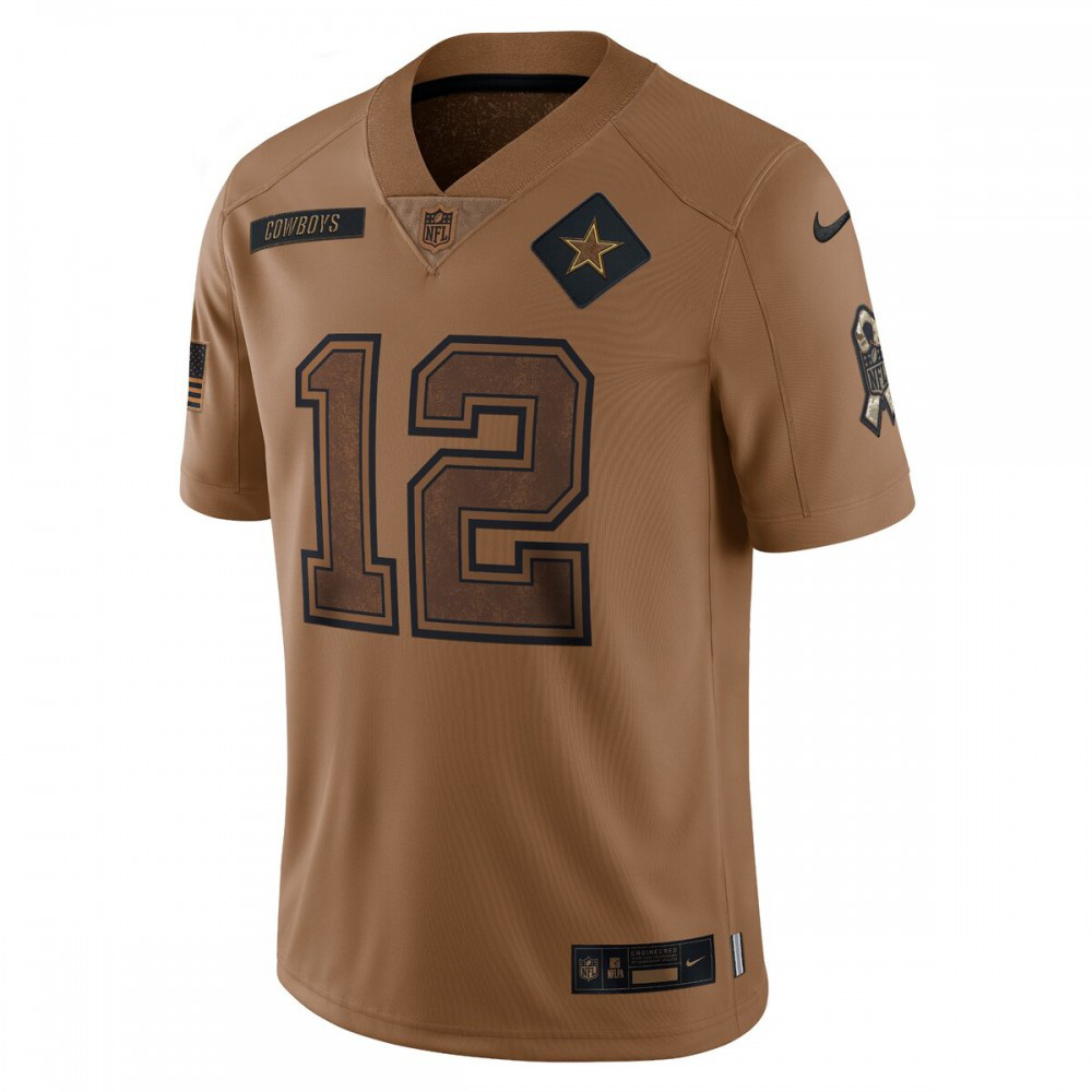 Roger Staubach Dallas Cowboys Nike 2023 Salute To Service Retired Player Limited Jersey - Brown-GridironStore